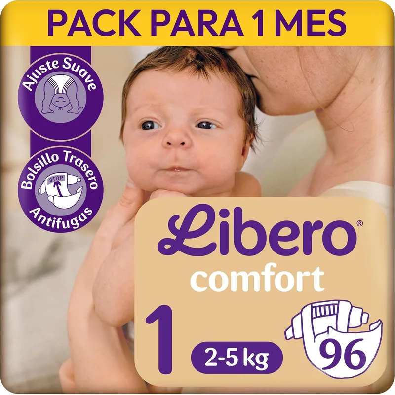 LIBERO ▫️ Comfort 1 Fraldas para bebé, 2-5 kg, 96 unidades