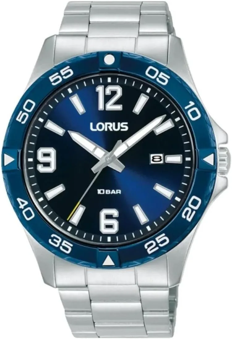 Lorus ▫️ Relógio analógico de quartzo para homem com bracelete em aço inoxidável