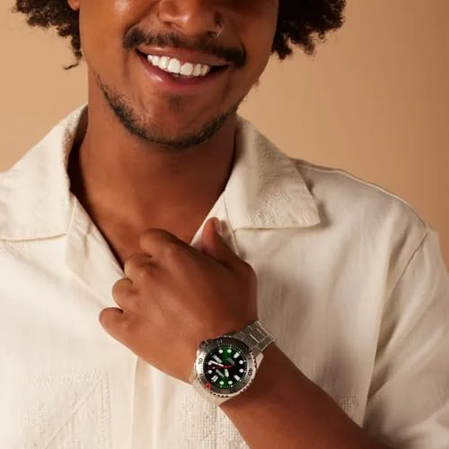 Lorus ▫️ Relógio analógico automático para homem com bracelete em aço inoxidável 4