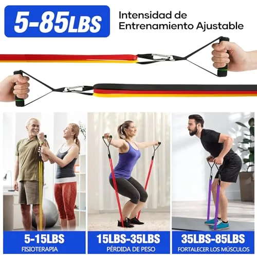 Fokky ▫️ Elásticos de Musculação com 4 Níveis de Resistência, 5-85 LBS 3