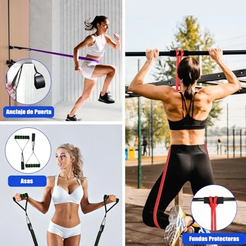 Fokky ▫️ Elásticos de Musculação com 4 Níveis de Resistência, 5-85 LBS 5