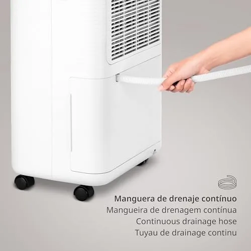 Ufesa ▫️ Desumidificador Wellness Dry 2000, 280 W, 12 L/24 h, silencioso (47 dB) com painel intuitivo, função de secagem de roupa, sensor de humidade, capacidade de 2 L, 2 velocidades, temporizador, até 40 m² 5