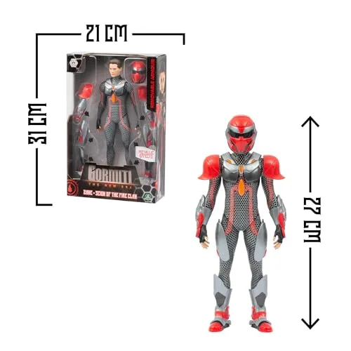 GORMITI THE NEW ERA ▫️ Gormiti - Figura de 27 cm do Zane com várias peças de armadura, Gormiti da Nova Era, armadura removível, brilhante com acabamentos metálicos, 9 pontos de articulação, famosa (GRV03400) 2