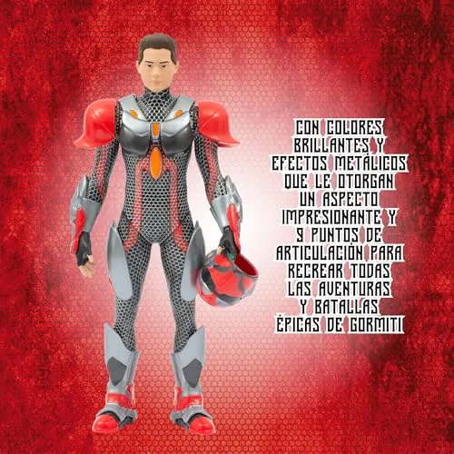 GORMITI THE NEW ERA ▫️ Gormiti - Figura de 27 cm do Zane com várias peças de armadura, Gormiti da Nova Era, armadura removível, brilhante com acabamentos metálicos, 9 pontos de articulação, famosa (GRV03400) 5