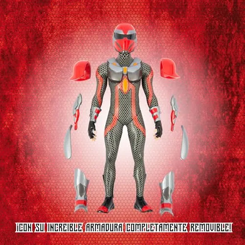 GORMITI THE NEW ERA ▫️ Gormiti - Figura de 27 cm do Zane com várias peças de armadura, Gormiti da Nova Era, armadura removível, brilhante com acabamentos metálicos, 9 pontos de articulação, famosa (GRV03400) 6