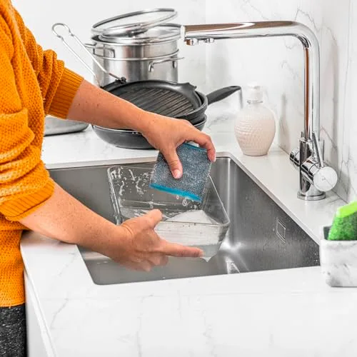 Vileda ▫️ Esponja Glitzi Power INOX Colors, exterior em aço inoxidável 5