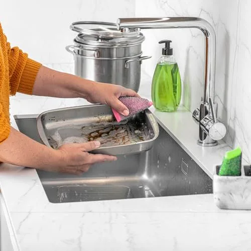 Vileda ▫️ Esponja Glitzi Power INOX Colors, exterior em aço inoxidável 6