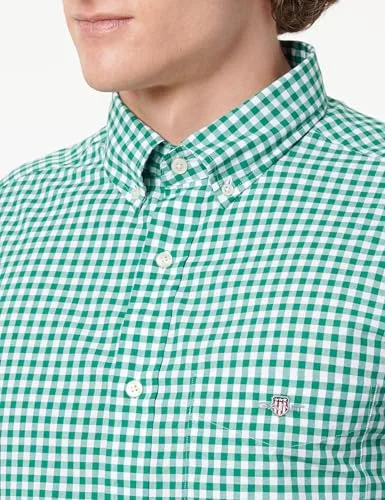 GANT ▫️ Camisa Reg Classic Poplin Gingh SS para homem 2