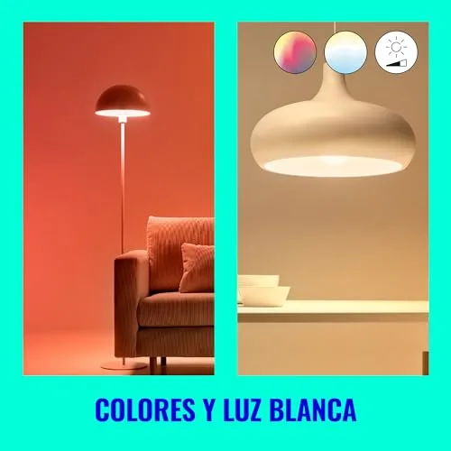 WiZ ▫️ Lâmpada Smart LED A60, Branco Quente a Branco Frio, Casquilho E27, 60 W, 806 lúmenes, regulável, compatível com Alexa, Google Assistant e Apple Home, embalagem de 1 unidade 6