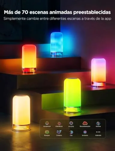 Govee ▫️ Candeeiros de mesa de cabeceira com controlo tátil, LED RGBICWW com intensidade regulável, 500 lm 3