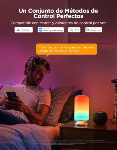 Govee ▫️ Candeeiros de mesa de cabeceira com controlo tátil, LED RGBICWW com intensidade regulável, 500 lm 5