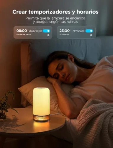 Govee ▫️ Candeeiros de mesa de cabeceira com controlo tátil, LED RGBICWW com intensidade regulável, 500 lm 6