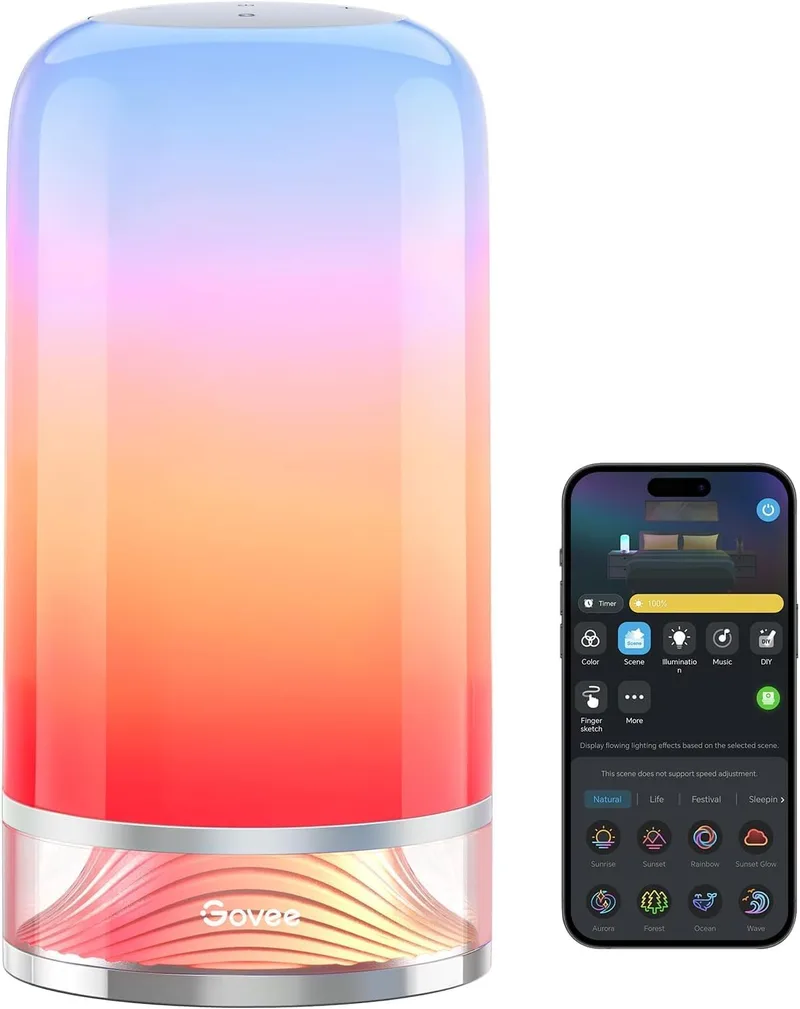 Govee ▫️ Candeeiros de mesa de cabeceira com controlo tátil, LED RGBICWW com intensidade regulável, 500 lm