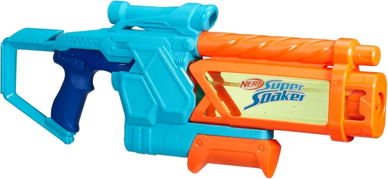 Super Soaker ▫️ Hasbro Nerf Mega Dunk-Fill, grande lançador de água, jogos ao ar livre para rapazes e raparigas com mais de 6 anos, tanque de 1 L, ideias para prendas, festas ao ar livre