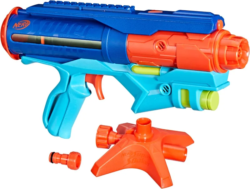 Super Soaker ▫️ Hasbro Nerf Power Drench, Lançador de Água para Meninos e Meninas a partir dos 8 anos, Jato a pressão, Presente de aniversário, Cor azul