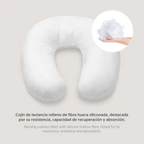Interbaby ▫️ Almofada para Grávidas em Algodão 55x55 cm, Enchimento de Silicone | Almofada de Amamentação Confortável, Fácil de Lavar, Versátil | Almofada para Grávidas, para Mães Recentes e Futuras | Star Cinza 5