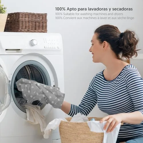 Interbaby ▫️ Almofada para Grávidas em Algodão 55x55 cm, Enchimento de Silicone | Almofada de Amamentação Confortável, Fácil de Lavar, Versátil | Almofada para Grávidas, para Mães Recentes e Futuras | Star Cinza 6