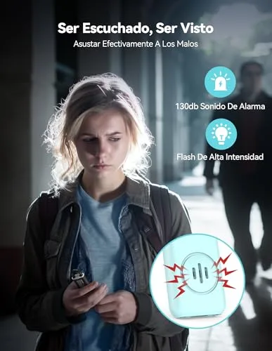 TECKNET ▫️ Alarme Pessoal de Emergência 130 dB com luz estroboscópica, recarregável, porta-chaves com alarme de segurança para idosos/mulheres/crianças/alarmes de segurança para autodefesa 2