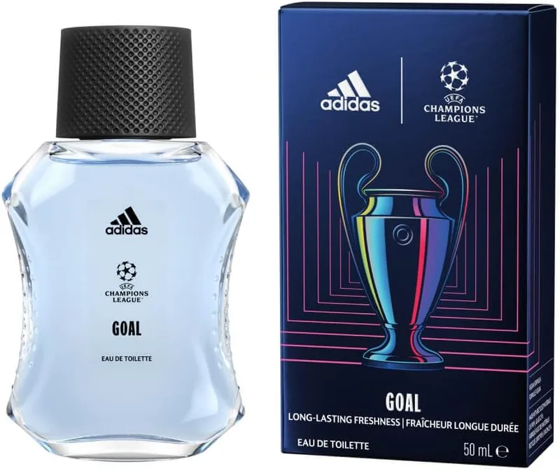 adidas ▫️ UEFA Champions League Goal Edition Eau de Toilette, fragrância fresca e de longa duração, com óleos essenciais naturais para homem, 50 ml