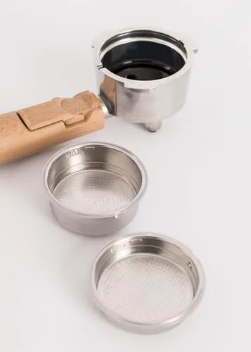 CREATE ▫️ / THERA RETRO / Máquina de café expresso semiautomática em arenito mate e madeira / 20 bar, braço com saída dupla, depósito de 1,25 L, café moído e cápsulas ESE de 55 mm, com vaporizador, 1100 W 4