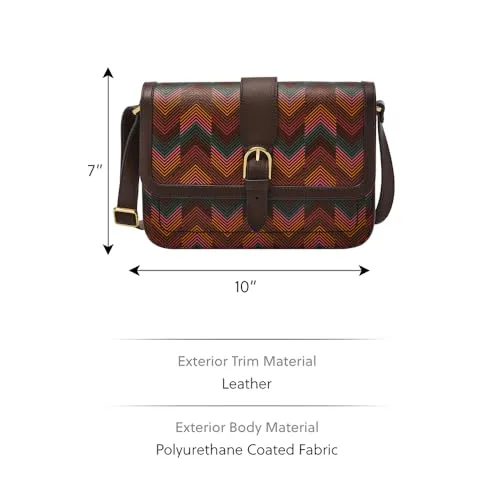 Fossil ▫️ Mala Zoey em pele, algodão ou poliéster para mulher 5