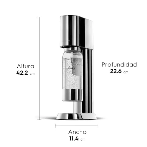 sodastream ▫️ Enso - Máquina de gaseificação de água premium em aço inoxidável, inclui garrafa de 1 litro para gaseificar, adequada para a máquina de lavar louça 6