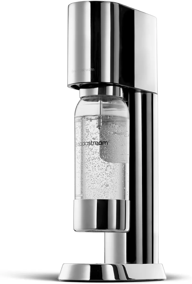 sodastream ▫️ Enso - Máquina de gaseificação de água premium em aço inoxidável, inclui garrafa de 1 litro para gaseificar, adequada para a máquina de lavar louça