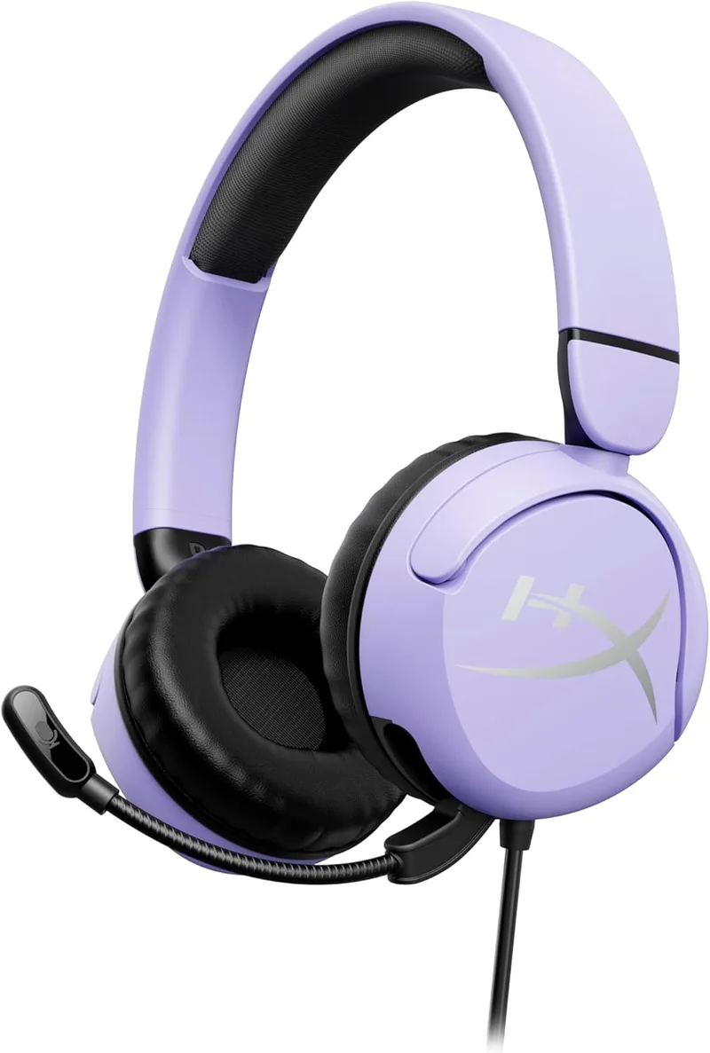 HyperX ▫️ Cloud Mini - Headset para jogos com fio para crianças, limite de volume 85dB, para PC/Switch/PS/Chromebook/Xbox/Mobile, Lavanda