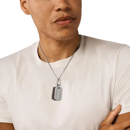 Emporio Armani ▫️ Pingente em aço inoxidável prateado para homem EGS3133040, Tamanho único, Aço inoxidável, Sem pedras preciosas, Tamanho único, Aço inoxidável, Sem pedras preciosas 2