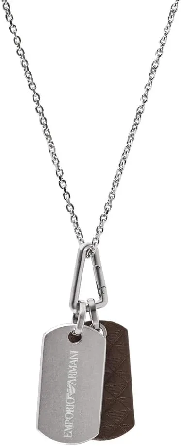 Emporio Armani ▫️ Pingente em aço inoxidável prateado para homem EGS3133040, Tamanho único, Aço inoxidável, Sem pedras preciosas, Tamanho único, Aço inoxidável, Sem pedras preciosas