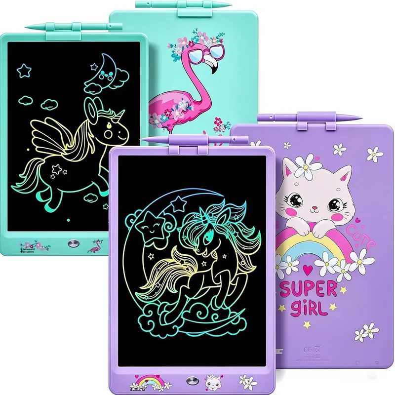 DYNASONIC ▫️ Conjunto de 2 Quadros de desenho e escrita LCD de 10 polegadas para crianças - Mesa de escrita eletrónica reutilizável, Mesa de desenho para rapazes e raparigas, brinquedo educativo