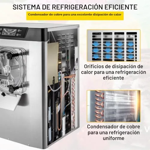 VEVOR ▫️ Máquina de gelados cremosos YKF-618, 16-20 L, Máquina de gelados cremosos em aço inoxidável 304, máquinas para fazer gelados cremosos, painel LCD inteligente em PVC de qualidade alimentar, 40 x 50 x 70 cm 6