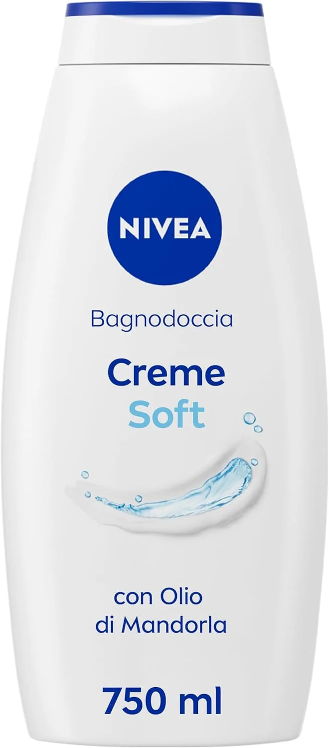 NIVEA ▫️ Gentle Shower Cream 750 ml, creme de limpeza e hidratante, creme de duche enriquecido com óleo de amêndoa, vitaminas C, E e óleos nutritivos delicadamente perfumados.