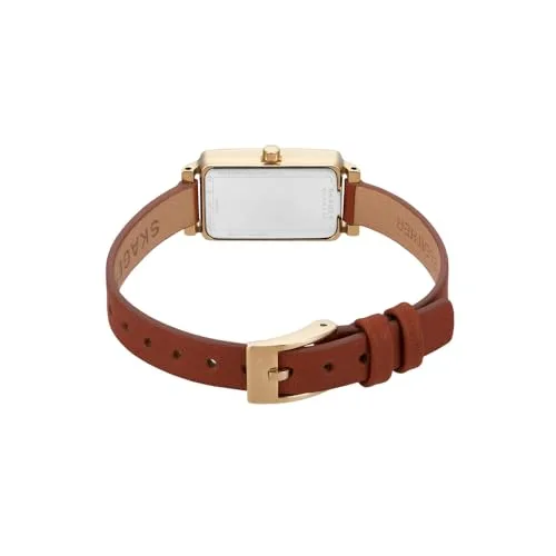 Skagen ▫️ Relógio Hagen para mulher, movimento de quartzo com dois ponteiros e bracelete em aço ou pele 6