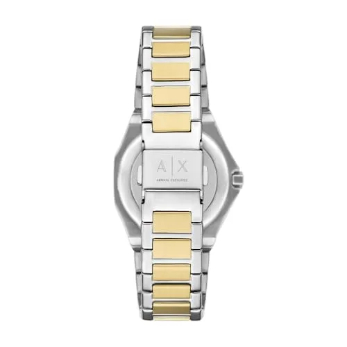 Armani Exchange ▫️ Relógio para mulher, movimento de quartzo com três ponteiros e caixa de 34 mm com bracelete em aço inoxidável ou couro 5