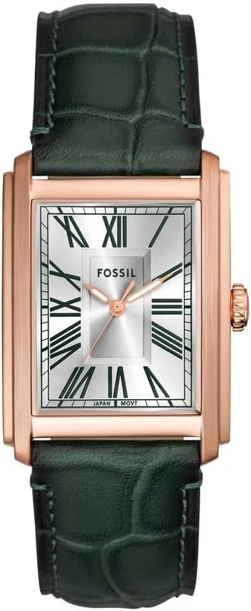 Relógio Fossil Carraway para homem, movimento de quartzo a três mãos com bracelete em pele ou aço inoxidável