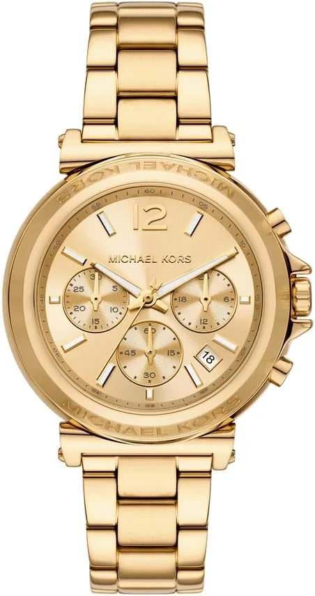 Relógio Michael Kors Maren para senhora, movimento cronógrafo de quartzo com bracelete em aço ou pele