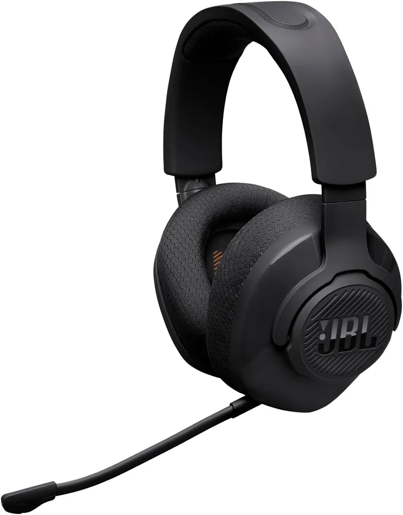JBL ▫️ Auscultadores para jogos sem fios Quantum 360 Circumaural, duplo sem fios de 2,4 GHz e Bluetooth, assinatura QuantumSURROUND, bateria de 22 h, microfone amovível, preto