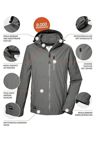 G.I.G.A. DX ▫️ Gs 82 Mn Sftshll Jckt Casaco softshell/casaco de exterior com capuz e fecho de correr para homem 3