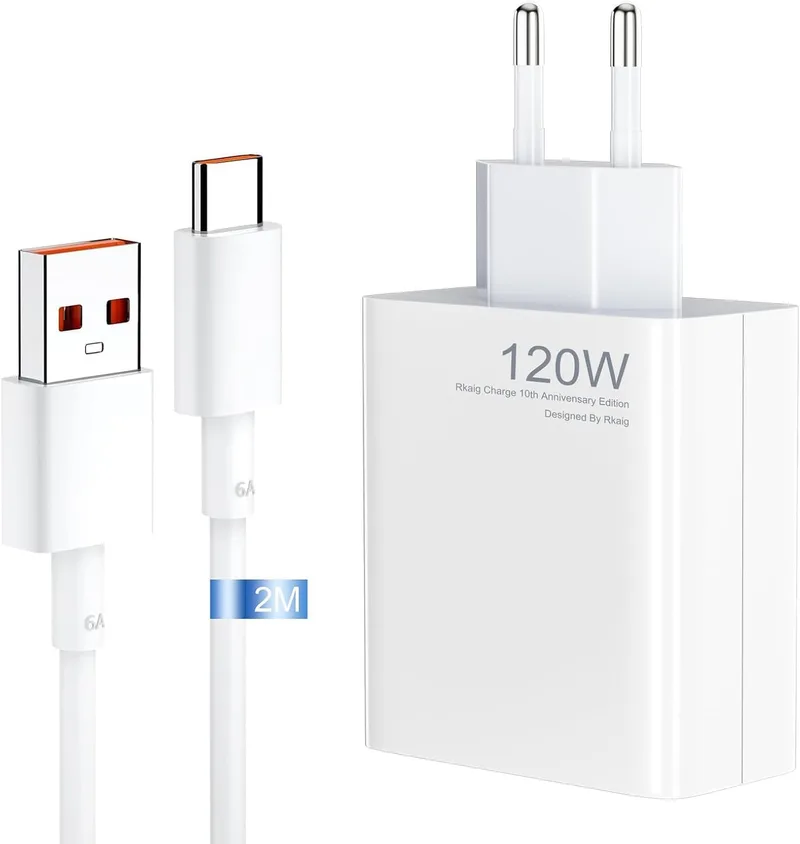 DCFUN ▫️ Carregador rápido de 120 W com cabo USB C de 1 m para Redmi Note 11