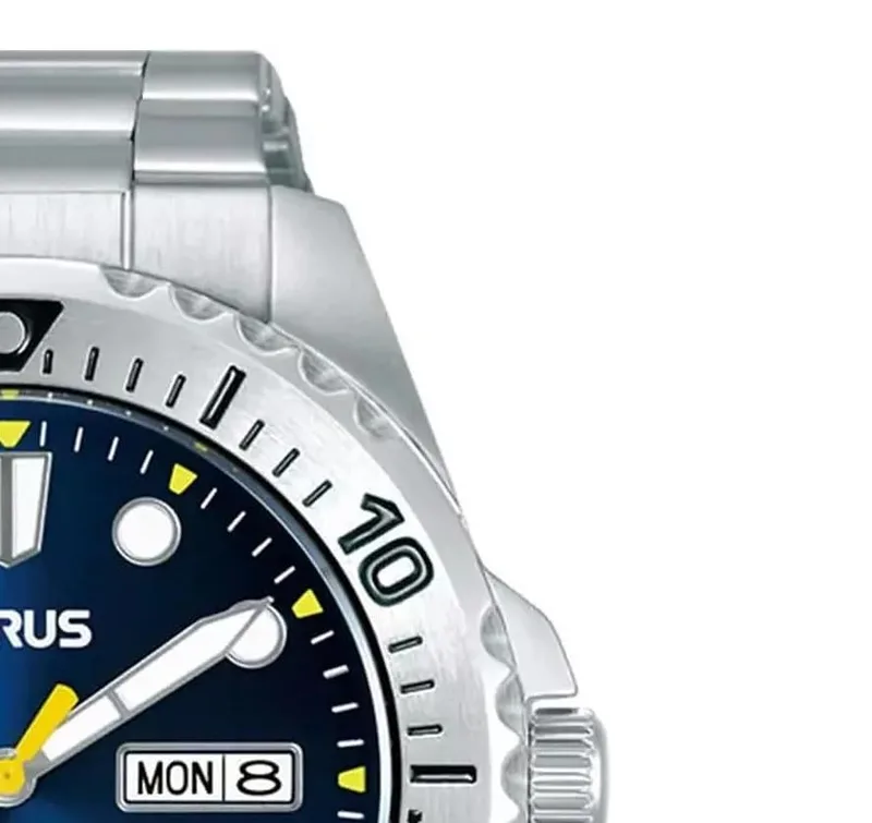 Lorus ▫️ Relógio analógico automático para homem com bracelete em aço inoxidável 5