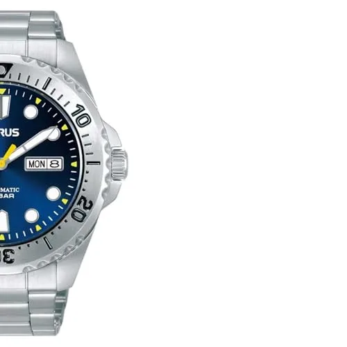 Lorus ▫️ Relógio analógico automático para homem com bracelete em aço inoxidável 6