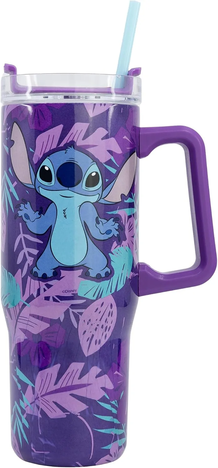 Stor ▫️ Garrafa de Água em Aço Inoxidável Stitch 665 ml - Tampa Hermética com Alça, Resistente para Desporto, Escola e Viagens