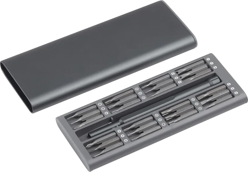 Meister ▫️ 3387960 - Conjunto de pontas para técnicos de precisão (69 x 170 x 17 mm, 48 peças, estojo de alumínio, para smartphones, computadores, relógios, óculos, etc.)