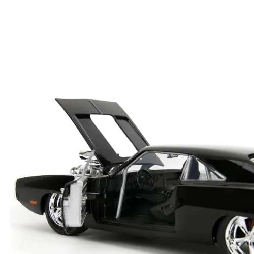 Jada ▫️ Toys Fast & Furious Carro Dodge Charger 1970, Escala 1:24, 19 cm, com figura de Dominic Toretto de 8 cm, modelo metálico com partes articuladas, brinquedo colecionável, +8 anos (9335907314R00) 2