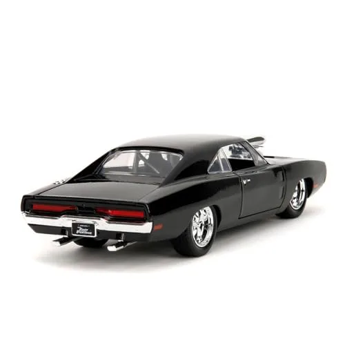 Jada ▫️ Toys Fast & Furious Carro Dodge Charger 1970, Escala 1:24, 19 cm, com figura de Dominic Toretto de 8 cm, modelo metálico com partes articuladas, brinquedo colecionável, +8 anos (9335907314R00) 3