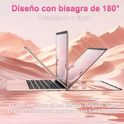 bvate ▫️ 2026 Portátil de 14 polegadas, até 2,8 GHz, Celeron, SSD de 256 GB, compatível com expansão para SSD de 1 TB, com rato sem fios, para trabalho, estudo e aprendizagem, 1080 Mini Port Multimedia - Dourado 6