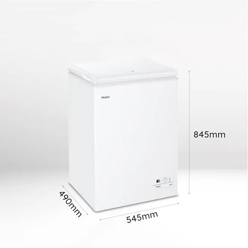 Haier ▫️ Chest Series 3 HCE100E, Câmaras Frigoríficas Horizontais, Capacidade de 97 L, Largura de 54,5 cm, Função Fast Freeze, 1 Cesto Metálico, Ecrã Digital, Interior em Alumínio Texturizado, Puxador Integrado, Branco 2