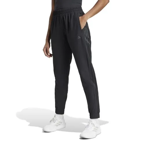adidas ▫️ Calças Pacer Workout 3 Stripes Woven de cintura média - Calças para mulher 4