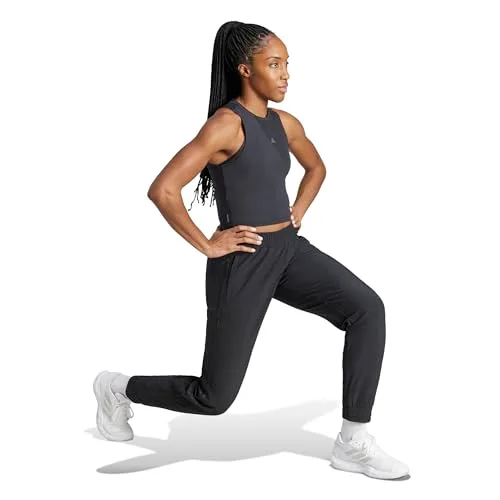 adidas ▫️ Calças Pacer Workout 3 Stripes Woven de cintura média - Calças para mulher 5